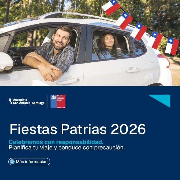 Fiestas Patrias 2026: planifica tus viajes por Ruta 78 y conduce con responsabilidad